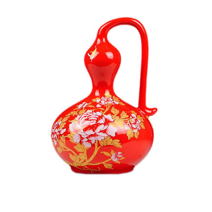 Kompatibel porcelæn Jahrriesnge  til red peony gourd vase cna0686 