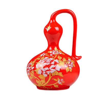 Kompatibel porcelæn Jahrriesnge  til red peony gourd vase cna0688 