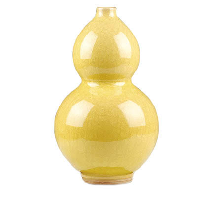 Kompatibel porcelæn Jahrriesnge  til yellow ice cube cracked gourd vase cna0731 