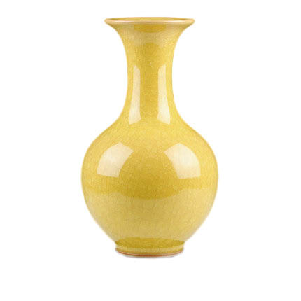 Kompatibel porcelæn Jahrriesnge  til yellow ice cube cracked gourd vase cna0732 