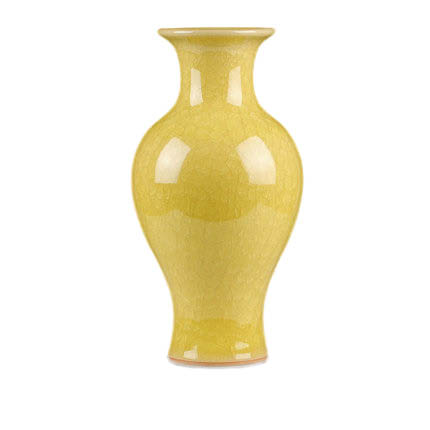 Kompatibel porcelæn Jahrriesnge  til yellow ice cube cracked gourd vase cna0733 