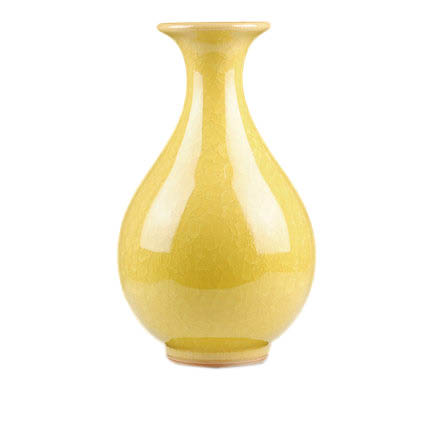 Kompatibel porcelæn Jahrriesnge  til yellow ice cube cracked gourd vase cna0734 