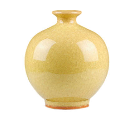 Kompatibel porcelæn Jahrriesnge  til yellow ice cube cracked gourd vase cna0735 