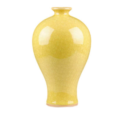 Kompatibel porcelæn Jahrriesnge  til yellow ice cube cracked gourd vase cna0736 