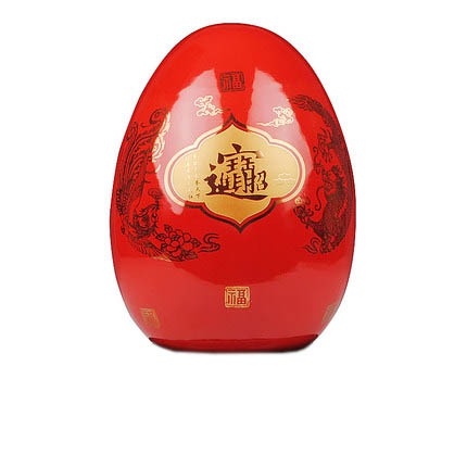 Kompatibel porcelæn Jahrriesnge  til outline in gold red egg vase cna0752 