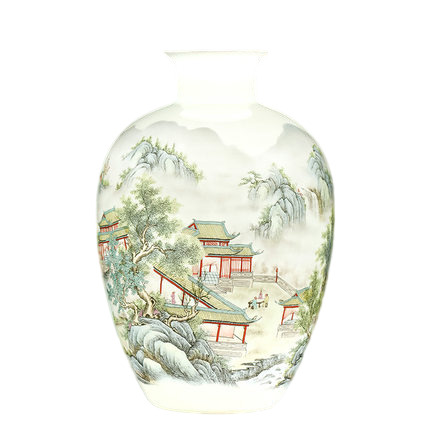 Kompatibel porcelæn Jahrriesnge  til colorful landscape vase cna1007 