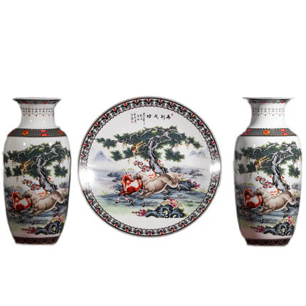 Kompatibel porcelæn Jahrriesnge  til horses vase set 3pcs cna1045 