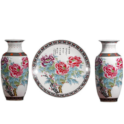 Kompatibel porcelæn Jahrriesnge  til peony vase set 3pcs cna1047 