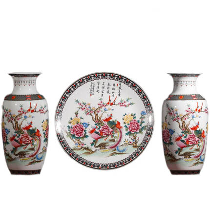 Kompatibel porcelæn Jahrriesnge  til phoenix vase set 3pcs cna1049 